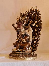 Buddhist Handmade Statue Of Yamantaka Shakti Or Consort, [silver And Chocolate Oxidized], Megasambhara, Vajrabhairava Heruka