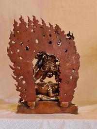 Buddhist Handmade Statue Of Yamantaka Shakti Or Consort, [silver And Chocolate Oxidized], Megasambhara, Vajrabhairava Heruka