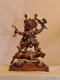 Buddhist Handmade Statue Of Yamantaka Shakti Or Consort, [silver And Chocolate Oxidized], Megasambhara, Vajrabhairava Heruka