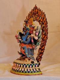 Buddhist Handmade Statue Of Hayagriva, [traditional Color Finishing]