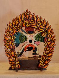 Buddhist Handmade Statue Of Hayagriva, [traditional Color Finishing]