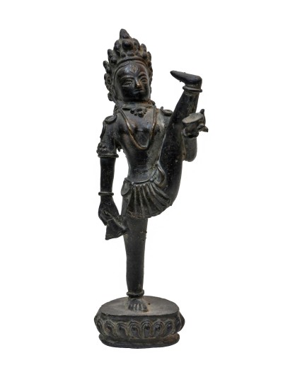[old] Buddhist Handmade Statue Of Standing Akash Yogini, [antique], Old Stock