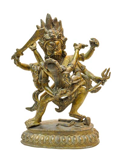 Buddhist Handmade Statue Of Garuda Shakti [consort], [gold Plated], [antique]