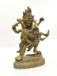 Buddhist Handmade Statue Of Garuda Shakti [consort], [gold Plated], [antique]
