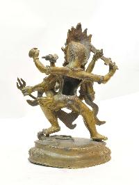 Buddhist Handmade Statue Of Garuda Shakti [consort], [gold Plated], [antique]