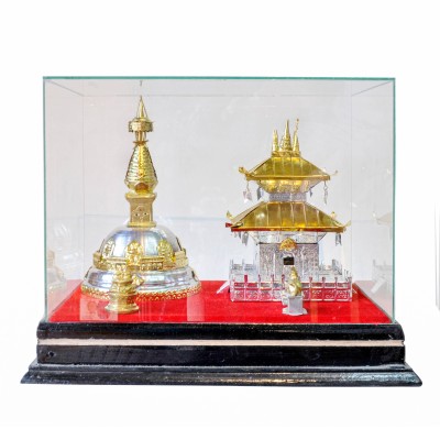 High Quality Traditional Handmade Nepali Gift Item Of [swayambhunath] Stupa And [pashupatinath] Temple Replica On Glass