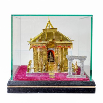 Handmade Traditional Nepali Gift Item Of 
 [kamaladi Ganesh] Temple Replica On Glass