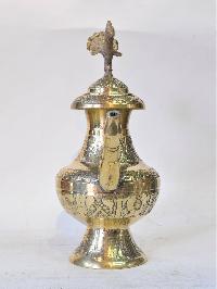 Handmade Traditional Nepali [palpali], [nepali] Karuwa, Water Pot With Carved Design
