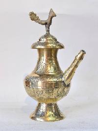 Handmade Traditional Nepali [palpali], [nepali] Karuwa, Water Pot With Carved Design