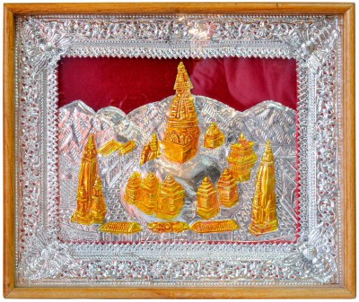 Traditional Handmade Nepali Gift Item Of [swayambhunath] Stupa At Kathmandu, In Frame Design, Painted