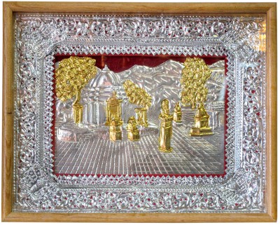 Traditional Handmade Nepali Gift Item Of [shree Bindhyabasini] Temple At Pokhara, Frame Design, Painted