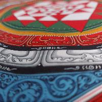 [art From Bhaktapur], Buddhist Handmade Thangka Of Mandala, With [yantra] Design, [hand Painted], [antique], [real Gold]