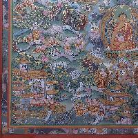 [art From Bhaktapur], Buddhist Handmade Thangka Of Buddha Life Story, [hand Painted], [antique], [real Gold]