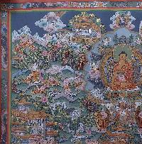 [art From Bhaktapur], Buddhist Handmade Thangka Of Buddha Life Story, [hand Painted], [antique], [real Gold]