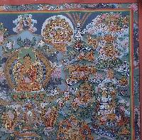 [art From Bhaktapur], Buddhist Handmade Thangka Of Buddha Life Story, [hand Painted], [antique], [real Gold]