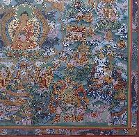 [art From Bhaktapur], Buddhist Handmade Thangka Of Buddha Life Story, [hand Painted], [antique], [real Gold]