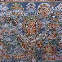 [art From Bhaktapur], Buddhist Handmade Thangka Of Buddha Life Story, [hand Painted], [antique], [real Gold]