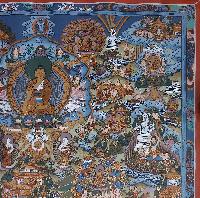 [art From Bhaktapur], Buddhist Handmade Thangka Of Buddha Life Story, [hand Painted], [antique], [real Gold]