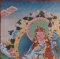 [art From Bhaktapur], Buddhist Handmade Thangka Painting Of Padmasambhava, [antique], [real Gold]