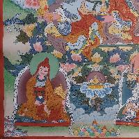[art From Bhaktapur], Buddhist Handmade Thangka Painting Of Padmasambhava, [antique], [real Gold]