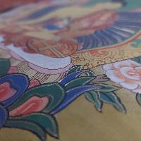 [art From Bhaktapur], Buddhist Handmade Thangka Painting Of Medicine Buddha, [antique], [real Gold]