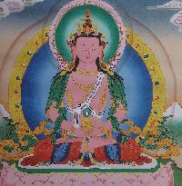 [art From Bhaktapur], Buddhist Handmade Thangka Of Tara, [antique], [real Gold]