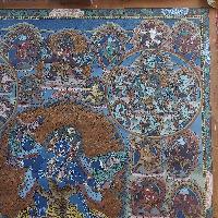 [art From Bhaktapur], Buddhist Handmade Thangka Of Vajrakilaya, [antique], [real Gold]