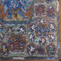 [art From Bhaktapur], Buddhist Handmade Thangka Of Vajrakilaya, [antique], [real Gold]
