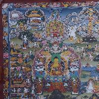 [art From Bhaktapur], Buddhist Handmade Thangka Of Buddha Life Story, [hand Painted], [antique], [real Gold]