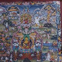 [art From Bhaktapur], Buddhist Handmade Thangka Of Buddha Life Story, [hand Painted], [antique], [real Gold]