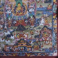 [art From Bhaktapur], Buddhist Handmade Thangka Of Buddha Life Story, [hand Painted], [antique], [real Gold]