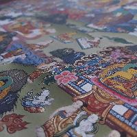 [art From Bhaktapur], Buddhist Handmade Thangka Of Buddha Life Story, [hand Painted], [antique], [real Gold]