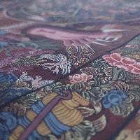 [art From Bhaktapur], Buddhist Handmade Thangka Of Wheel Of Life, [hand Painted], [antique], [real Gold]