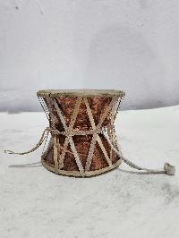 Mahadev Damaru, Nepali Folk Musical Instrument [damaru], A Musical Instrument For Many Religious Practices, Made On A Copper Base