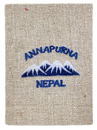 Nepali Lokta Paper Notebook Of 45 Pages, [with Mt. Annapurna And Hemp Cloth Covering], [nepali Kagaj]