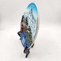[3d] Fiber Art Of Pokhara City Of Nepal With Stand And Wall Hanger, Ceramic Plate, Souvenir