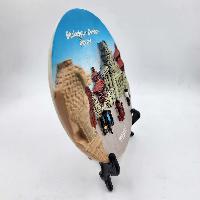 [3d] Fiber Art Of Bhaktapur Durbar Square Of Nepal With Stand And Wall Hanger, Ceramic Plate, Souvenir
