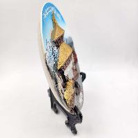 [3d] Fiber Art Of Pashupatinath Temple Of Nepal With Stand And Wall Hanger, Ceramic Plate, Souvenir