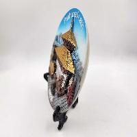 [3d] Fiber Art Of Pashupatinath Temple Of Nepal With Stand And Wall Hanger, Ceramic Plate, Souvenir