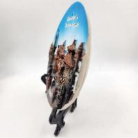 [3d] Fiber Art Of Kathmandu Durbar Square Of Nepal With Stand And Wall, Ceramic Plate, Souvenirhanger