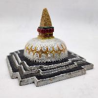 Buddhist Nepali Fiber [stupa] With White Paint