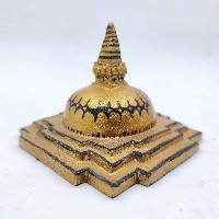 Buddhist Nepali Fiber [stupa] With Gold Paint
