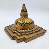 Buddhist Nepali Fiber [stupa] With Gold Paint