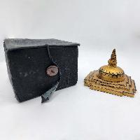 Buddhist Nepali Fiber [stupa] With Gold Paint