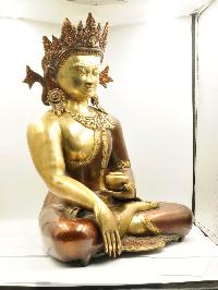 Buddhist Statue Of Shakyamuni Buddha, [sand Casting], [chocolate Oxidized]