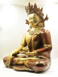Buddhist Statue Of Shakyamuni Buddha, [sand Casting], [chocolate Oxidized]