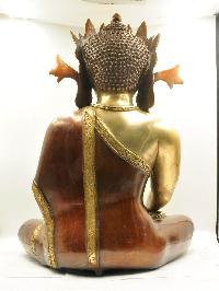 Buddhist Statue Of Shakyamuni Buddha, [sand Casting], [chocolate Oxidized]