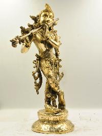 Nepali Statue Of Krishna, [sand Casting], Glossy