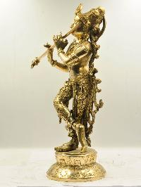 Nepali Statue Of Krishna, [sand Casting], Glossy