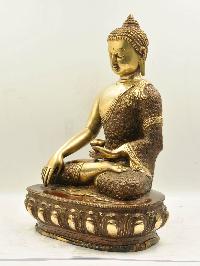 Buddhist Statue Of Shakyamuni Buddha, [sand Casting], [chocolate Oxidized]
